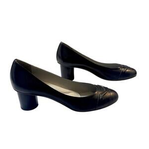 Moses Grace Preci Black Leather Pumps | Size 41 | Italian Vero Cuoio